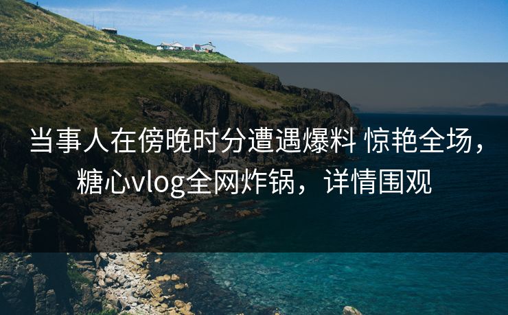 当事人在傍晚时分遭遇爆料 惊艳全场，糖心vlog全网炸锅，详情围观